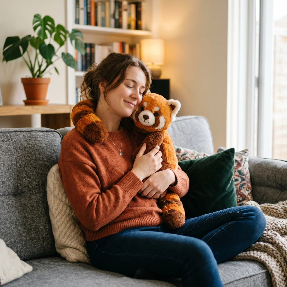 A cosy soft toy at home